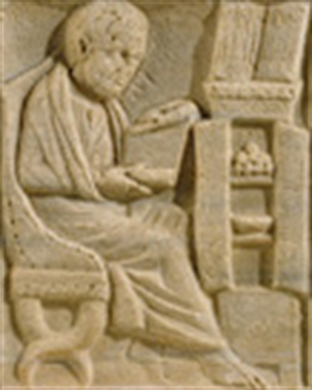 רופא יווני עם ארון ספרים (48.76.1)